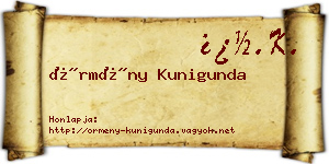 Örmény Kunigunda névjegykártya
